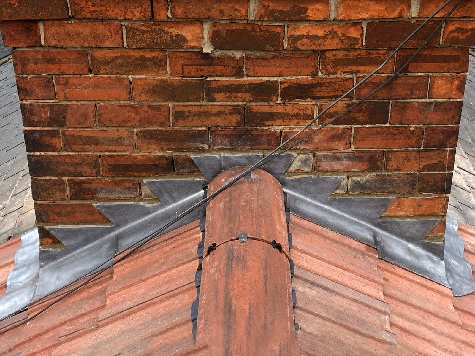 Lead flashing chimney repair detail, Grimsby