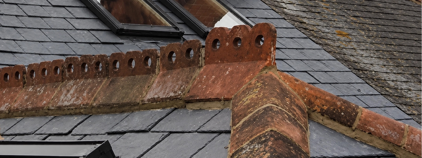 New slate roof installation with skylights, Cleethorpes